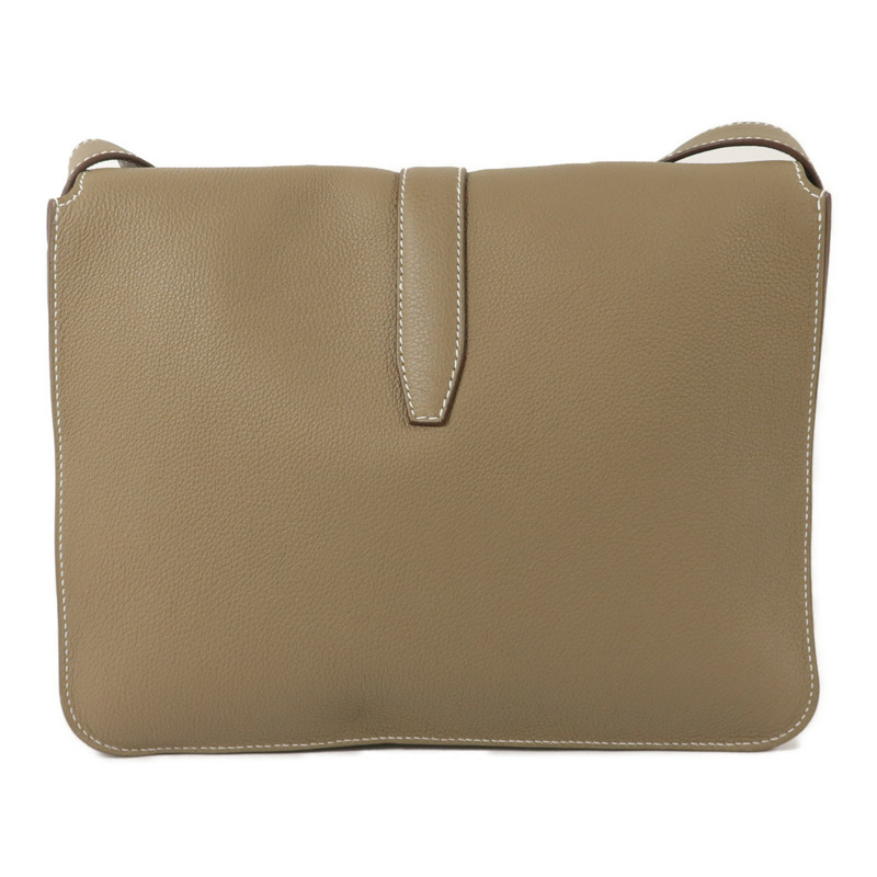 HERMES Clemence皮革Steve Light Junior肩背袋Etoupe-1