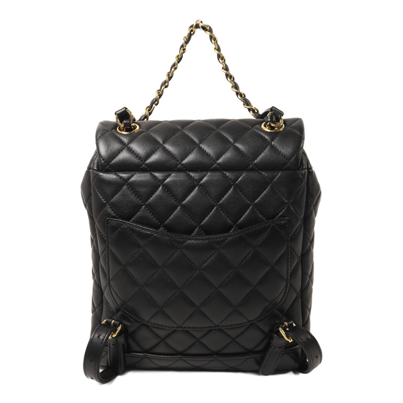 CHANEL 羊皮皮革Backpack鏈帶背包-1