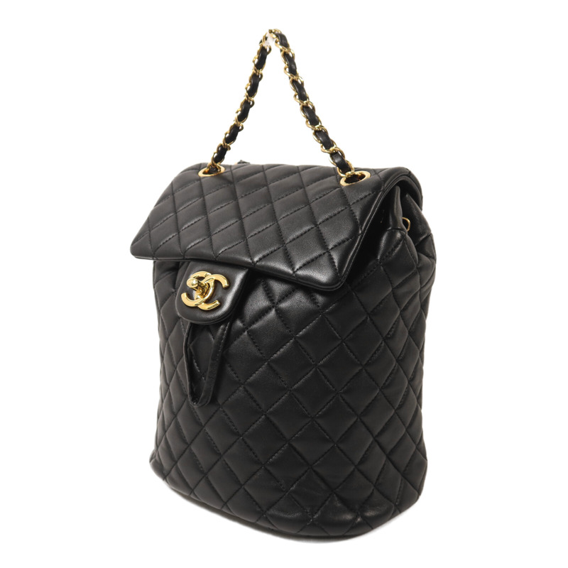 CHANEL 羊皮皮革Backpack鏈帶背包-2