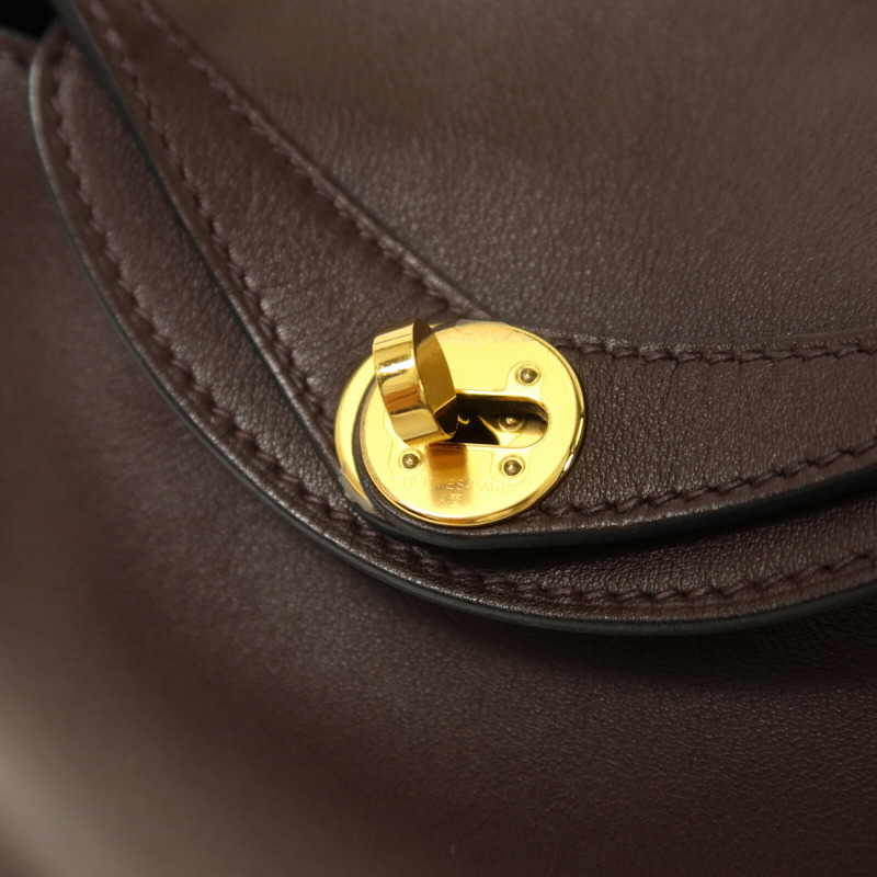 HERMES Swift皮革Mini Lindy手挽肩背兩用袋Rouge Sellier-9
