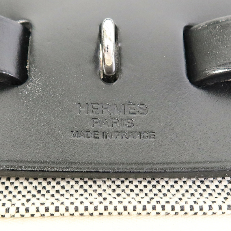 HERMES Toile H帆布Herbag PM手挽肩背兩用袋Ecru/Noir-5