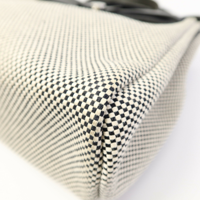 HERMES Toile H帆布Herbag PM手挽肩背兩用袋Ecru/Noir-12