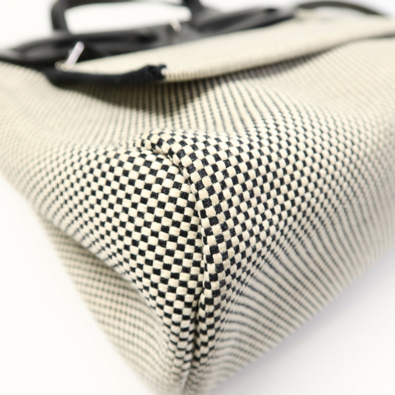 HERMES Toile H帆布Herbag PM手挽肩背兩用袋Ecru/Noir-13
