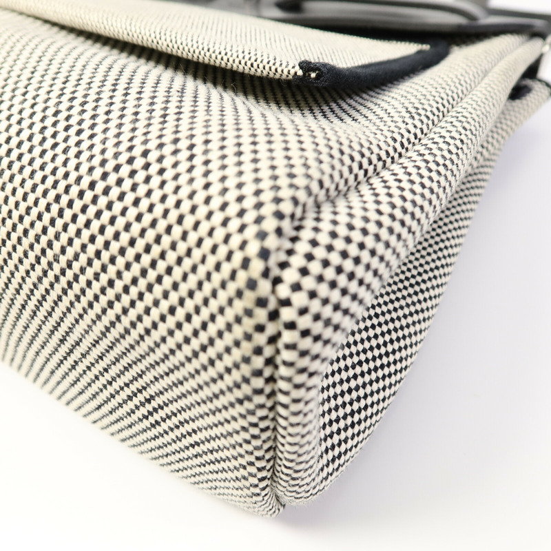 HERMES Toile H帆布Herbag PM手挽肩背兩用袋Ecru/Noir-14