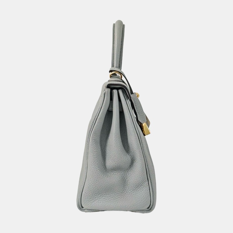 🔥HERMES Kelly 25 海鷗灰Togo牛皮凱莉包單肩包 金色五金A刻 可拆卸肩帶 🆕正品❤️-2