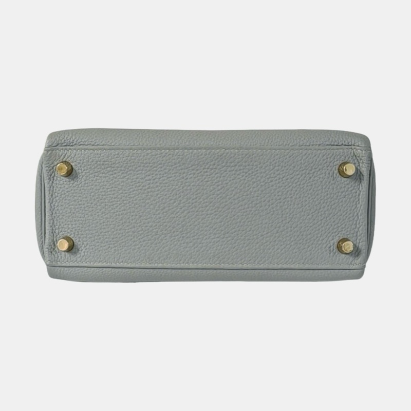 🔥HERMES Kelly 25 海鷗灰Togo牛皮凱莉包單肩包 金色五金A刻 可拆卸肩帶 🆕正品❤️-4