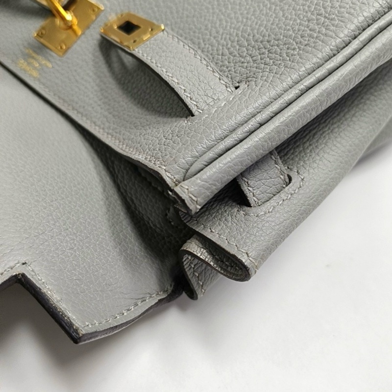 🔥HERMES Kelly 25 海鷗灰Togo牛皮凱莉包單肩包 金色五金A刻 可拆卸肩帶 🆕正品❤️-8