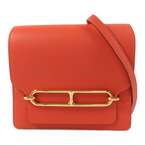 HERMES Evercolor皮革Roulis Mini肩背袋Rouge Tomate