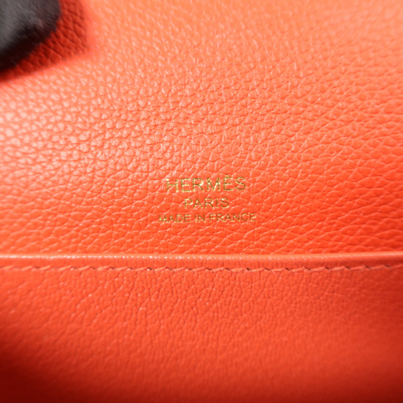 HERMES Evercolor皮革Roulis Mini肩背袋Rouge Tomate-5