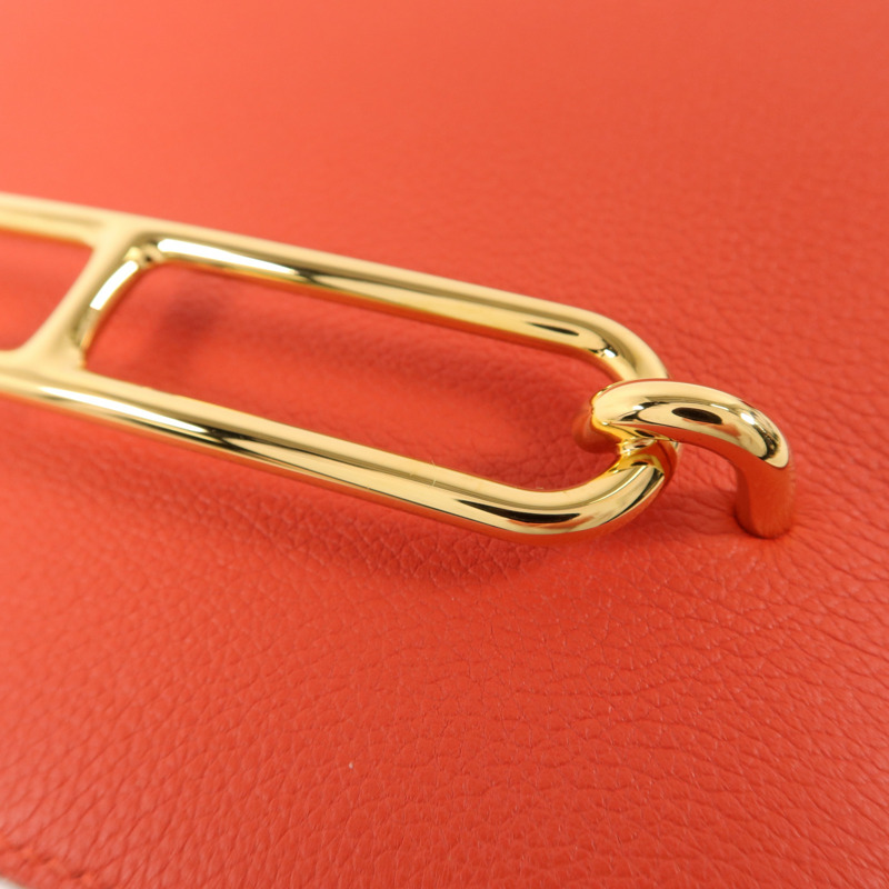 HERMES Evercolor皮革Roulis Mini肩背袋Rouge Tomate-9