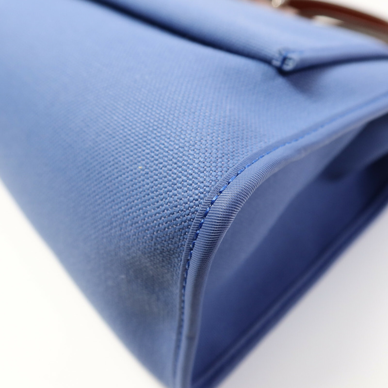 HERMES 帆布Herbag PM手挽肩背兩用袋Bleu Agate/Rouge H-15