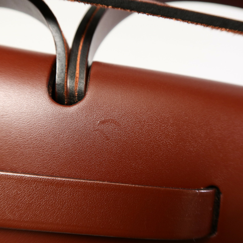 HERMES 帆布Herbag PM手挽肩背兩用袋Bleu Agate/Rouge H-17