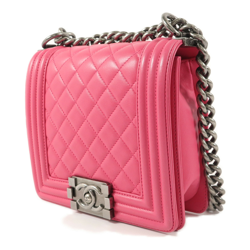 CHANEL 牛皮皮革Boy Chanel鏈帶肩背袋-2