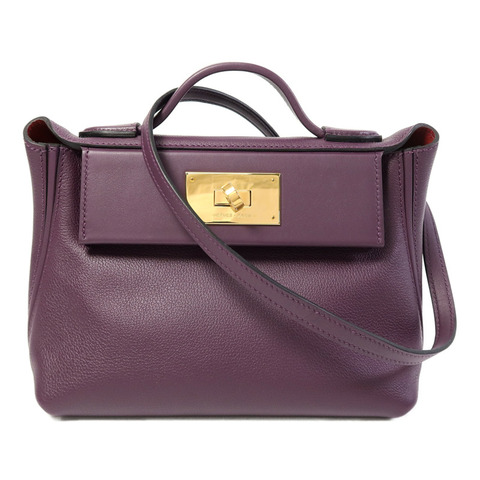 HERMES Evercolor皮革24/24 Mini手挽肩背兩用袋Cassis/Rouge Grenade