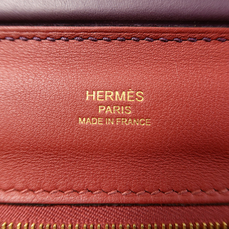 HERMES Evercolor皮革24/24 Mini手挽肩背兩用袋Cassis/Rouge Grenade-5