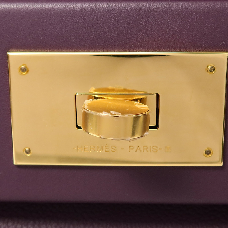 HERMES Evercolor皮革24/24 Mini手挽肩背兩用袋Cassis/Rouge Grenade-7