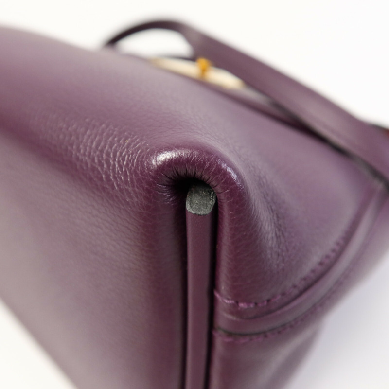 HERMES Evercolor皮革24/24 Mini手挽肩背兩用袋Cassis/Rouge Grenade-10