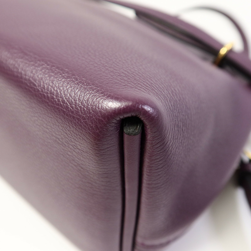HERMES Evercolor皮革24/24 Mini手挽肩背兩用袋Cassis/Rouge Grenade-12