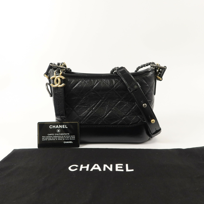 CHANEL 牛皮皮革Gabrielle Small鏈帶肩背袋-10