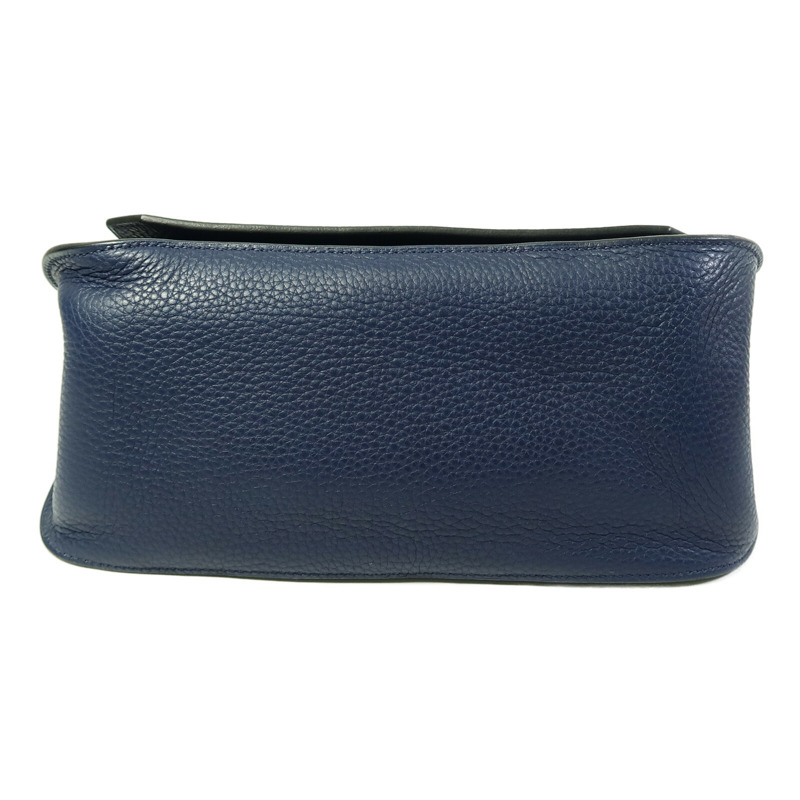 HERMES Clemence皮革Jypsiere 28肩背袋Bleu Saphir-3