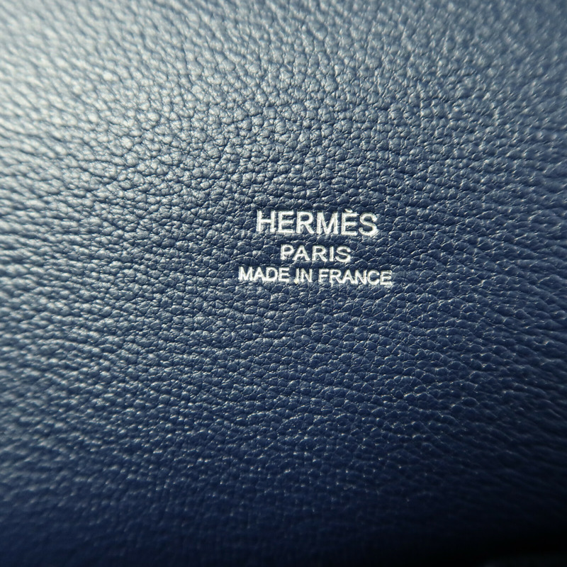 HERMES Clemence皮革Jypsiere 28肩背袋Bleu Saphir-5