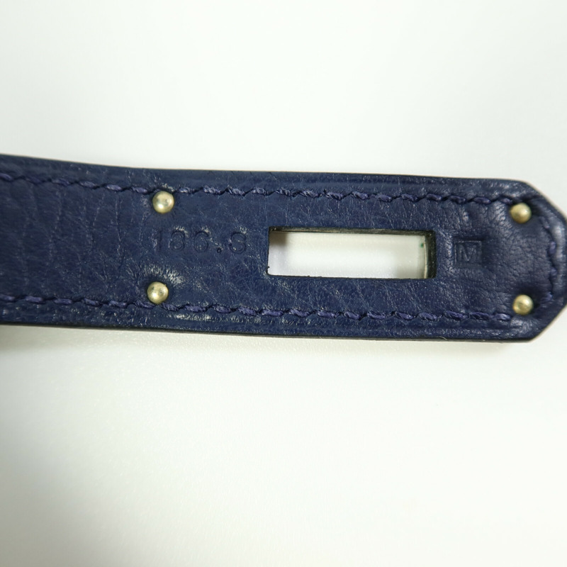 HERMES Clemence皮革Jypsiere 28肩背袋Bleu Saphir-6