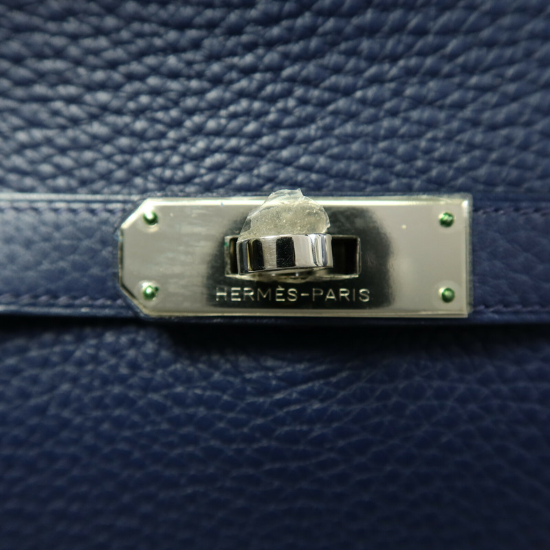 HERMES Clemence皮革Jypsiere 28肩背袋Bleu Saphir-7