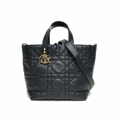 DIOR Toujours豎版中號手袋黑色牛皮金扣2025肩背包
