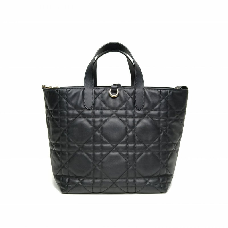 DIOR Toujours豎版中號手袋黑色牛皮金扣2025肩背包-2