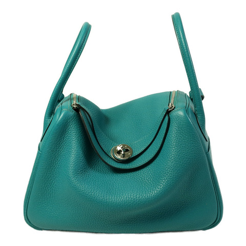HERMES 皮革Lindy 26手挽肩背兩用袋Bleu Paon