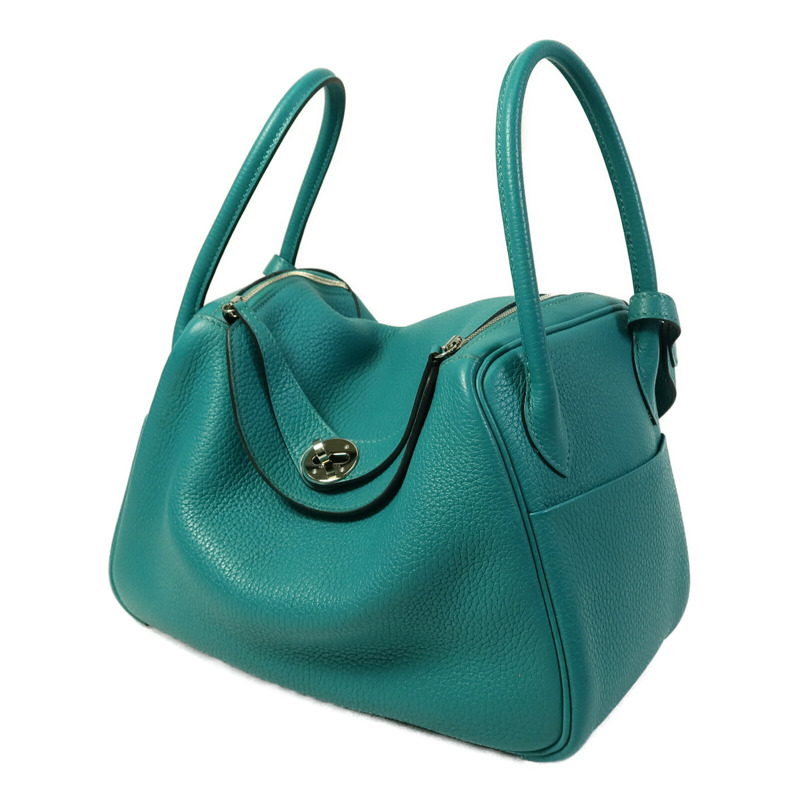 HERMES 皮革Lindy 26手挽肩背兩用袋Bleu Paon-1