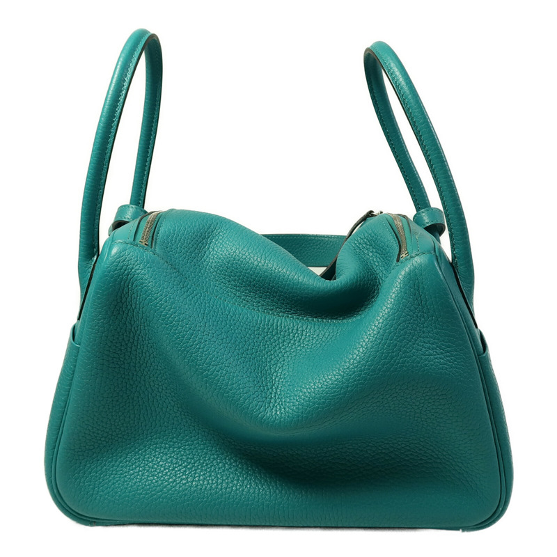 HERMES 皮革Lindy 26手挽肩背兩用袋Bleu Paon-2