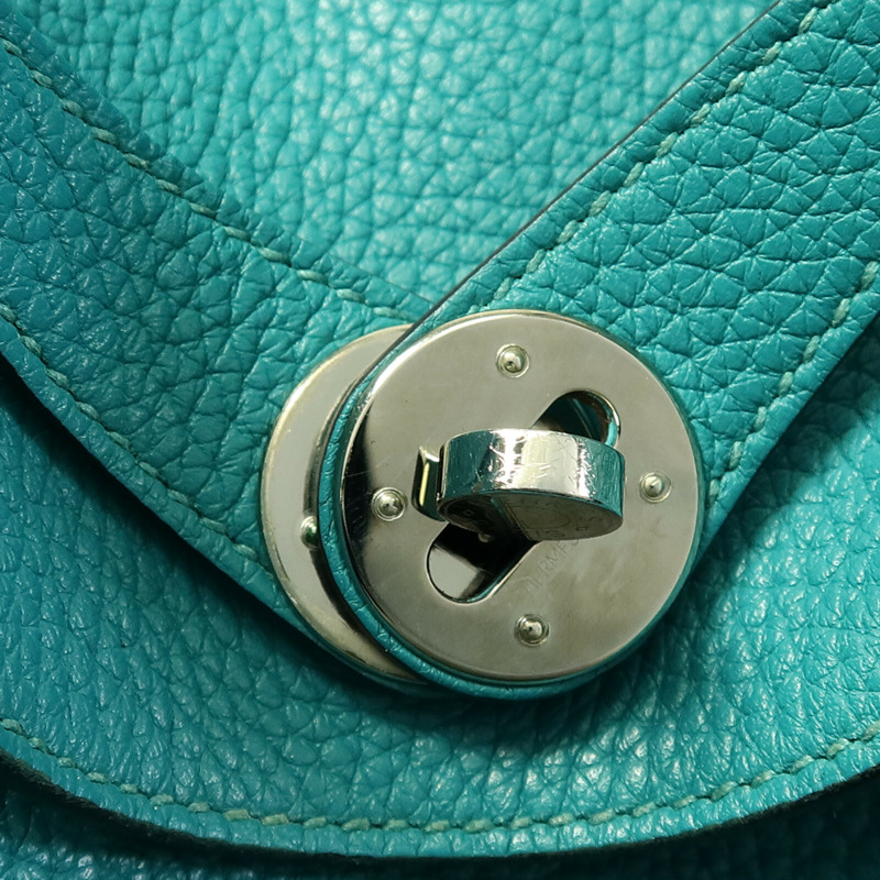 HERMES 皮革Lindy 26手挽肩背兩用袋Bleu Paon-7