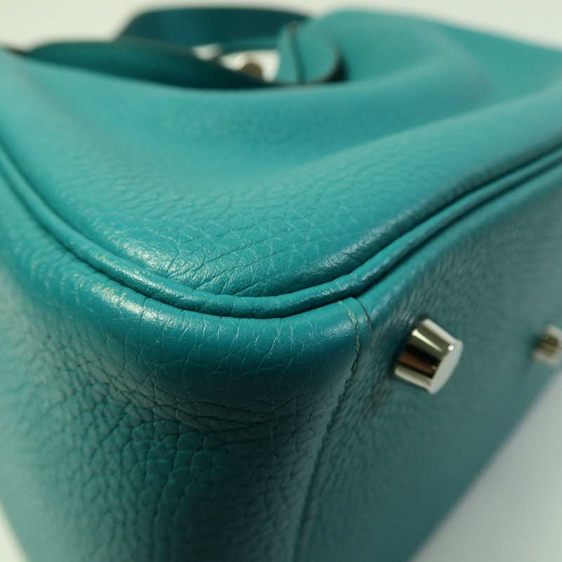 HERMES 皮革Lindy 26手挽肩背兩用袋Bleu Paon-9