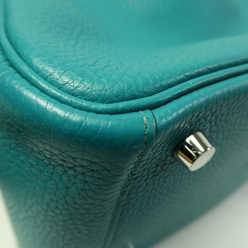 HERMES 皮革Lindy 26手挽肩背兩用袋Bleu Paon-11