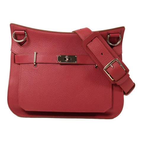 HERMES Clemence皮革Jypsiere 31肩背袋Rouge Grenade