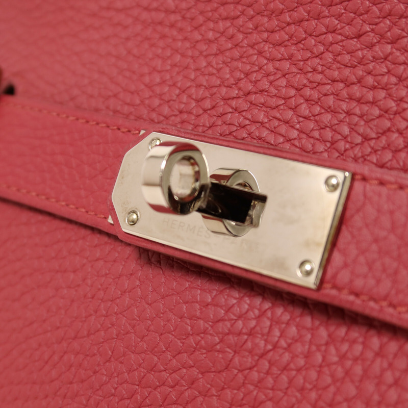 HERMES Clemence皮革Jypsiere 31肩背袋Rouge Grenade-9