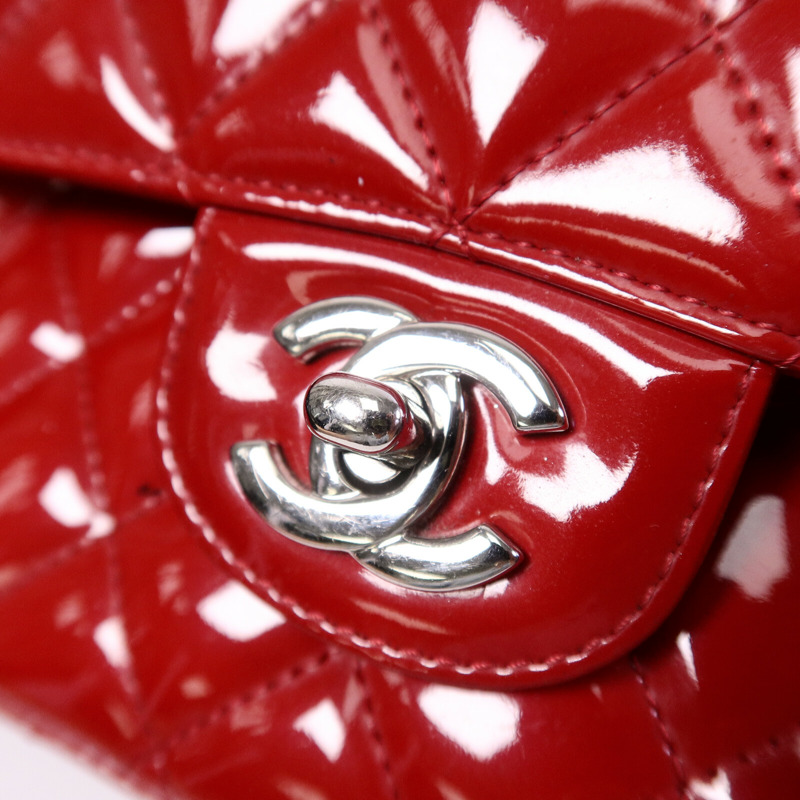 CHANEL 漆皮皮革Chain Shoulder Bag鏈帶肩背袋-6