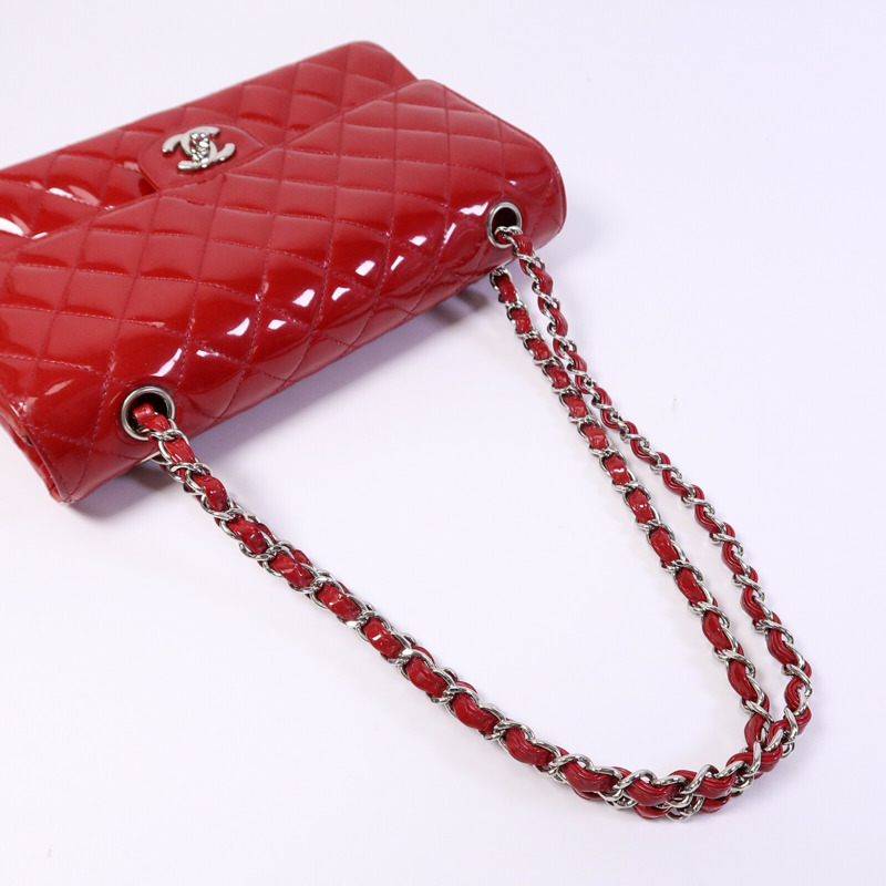 CHANEL 漆皮皮革Chain Shoulder Bag鏈帶肩背袋-8