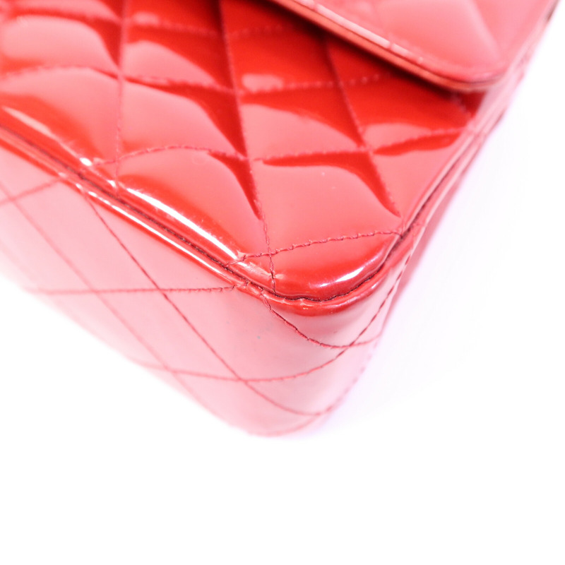 CHANEL 漆皮皮革Chain Shoulder Bag鏈帶肩背袋-10