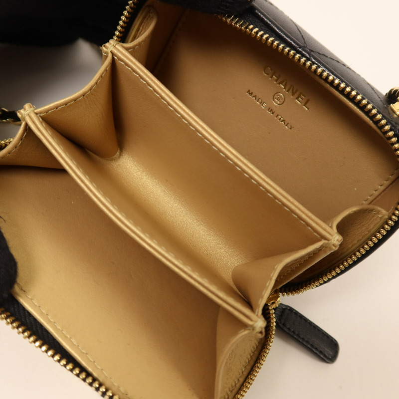 CHANEL 羊皮皮革Mini Vanity Case鏈帶肩背袋-4