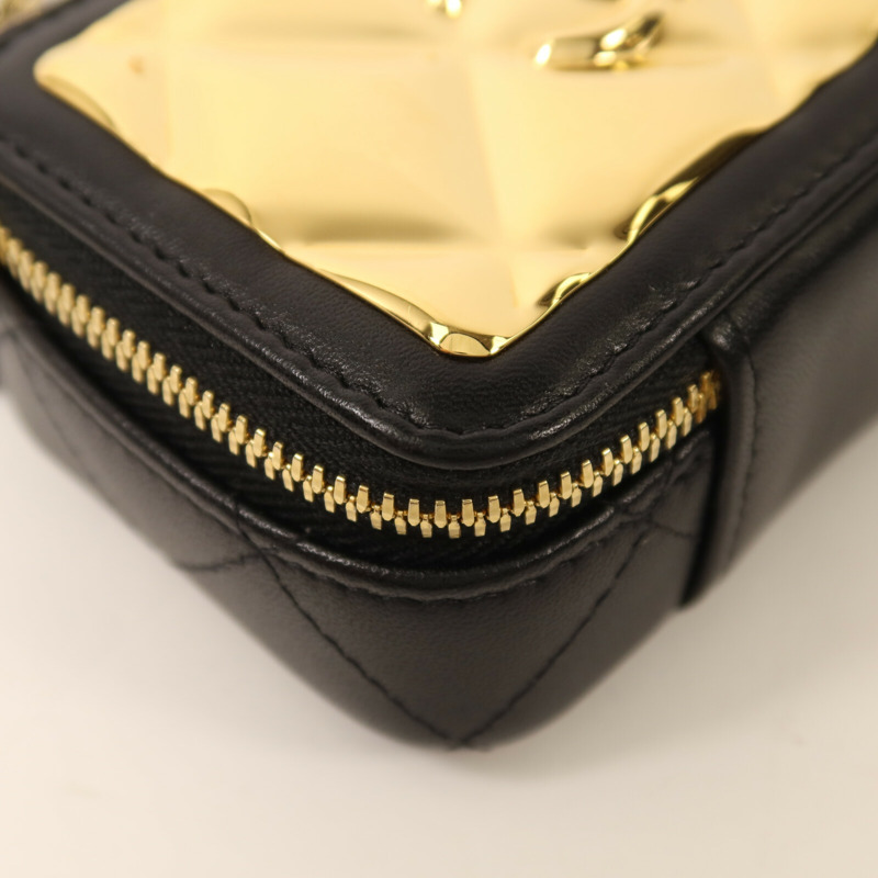 CHANEL 羊皮皮革Mini Vanity Case鏈帶肩背袋-11