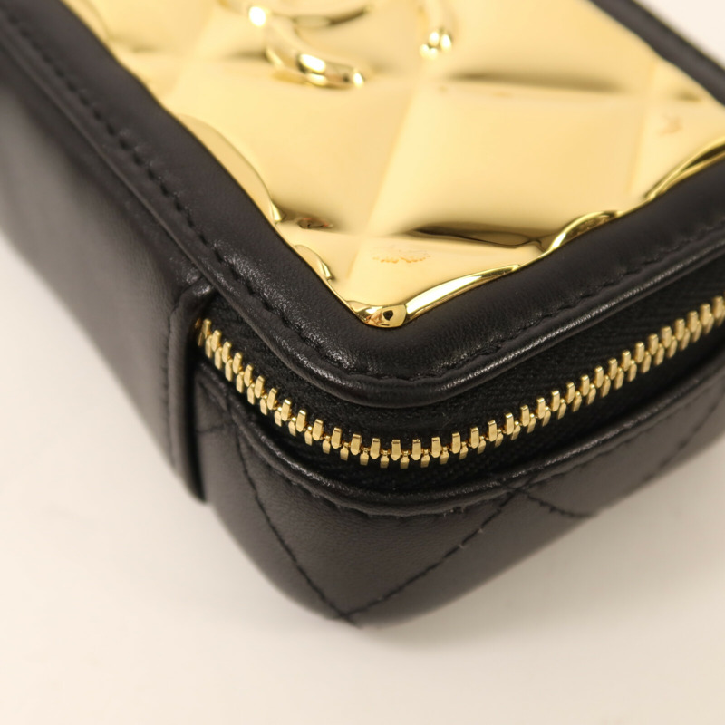 CHANEL 羊皮皮革Mini Vanity Case鏈帶肩背袋-12