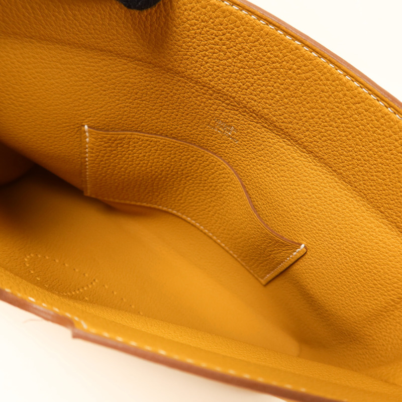 HERMES Togo皮革Videpoches Bag肩背袋Biscuit-5