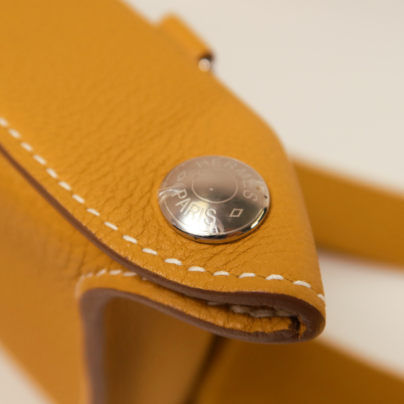 HERMES Togo皮革Videpoches Bag肩背袋Biscuit-10