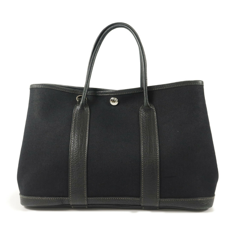 HERMES 帆布Garden Party PM手挽肩背兩用袋Noir-1