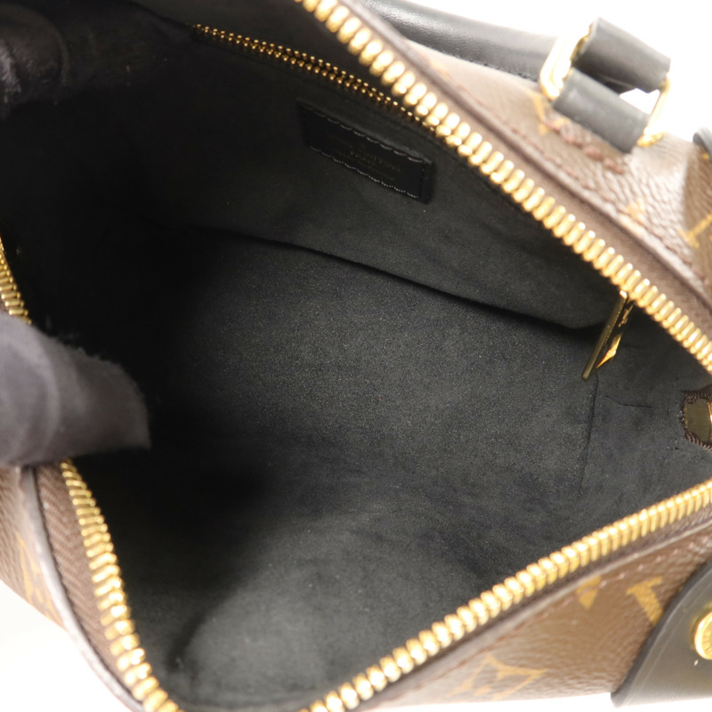 LOUIS VUITTON Monogram Petite Malle Souple金扣手挽肩背兩用袋棕色-4