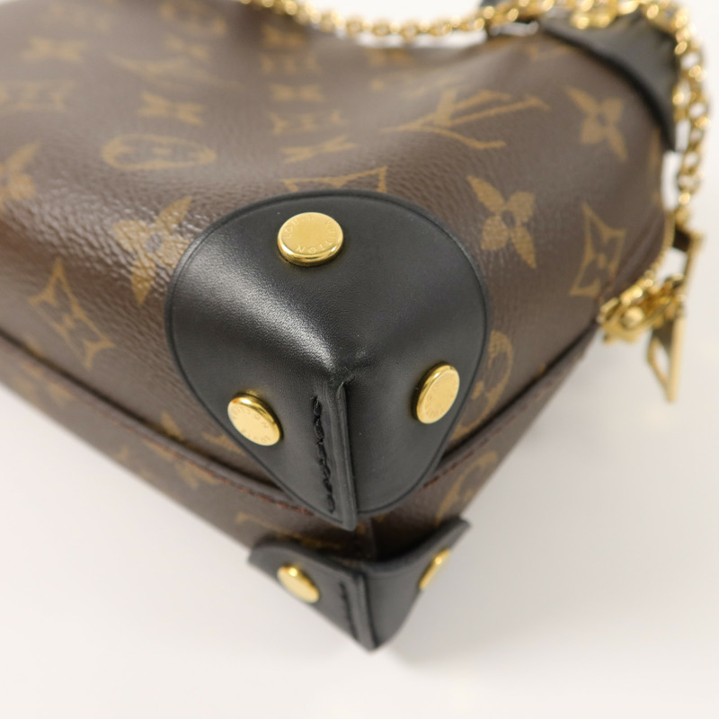 LOUIS VUITTON Monogram Petite Malle Souple金扣手挽肩背兩用袋棕色-14