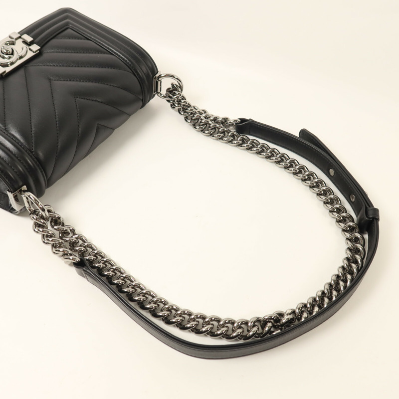 CHANEL 牛皮皮革Boy 20鏈帶肩背袋-7