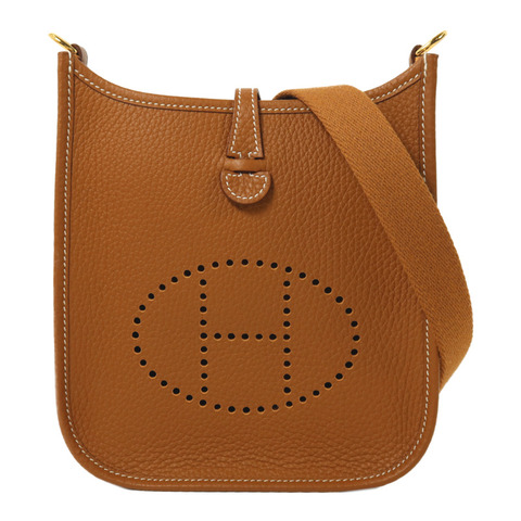HERMES Clemence皮革Evelyne TPM肩背袋Gold